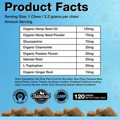 Pawlife Dog Calming Chews - Anxiety Relief Treats 60 Calming Treats for Dogs Paw Pop Store